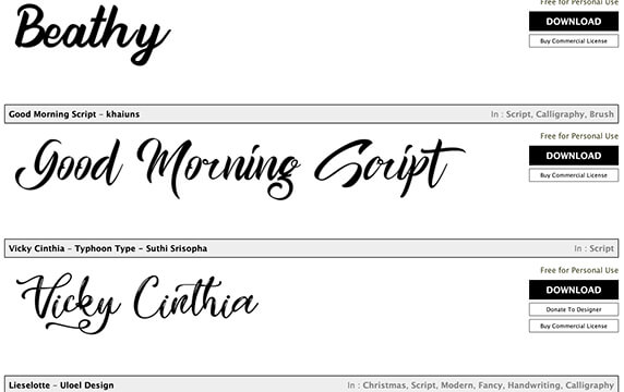 1001 Free Fonts